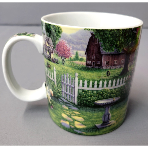 Cardinals Farm Barn Mug Reflective Art Country Music 14 fl oz Handled 4" Tall - Picture 3 of 11